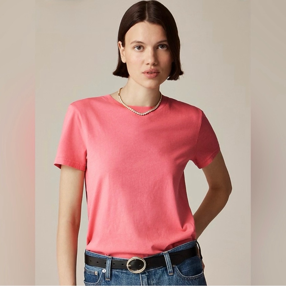 NWT J. Crew Vintage Jersey Classic-fit Crewneck T-shirt Garden Rose